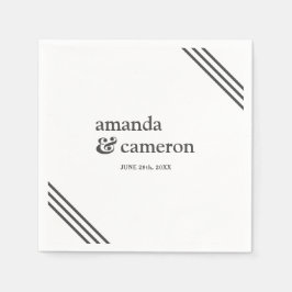 Servilleta De Papel Boda blanco elegante y sencillo