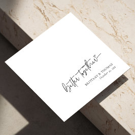 Servilleta De Papel Boda blanco "Mejor Juntos" negro personalizado