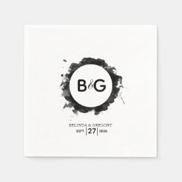 Servilleta De Papel Boda blanco negro simple