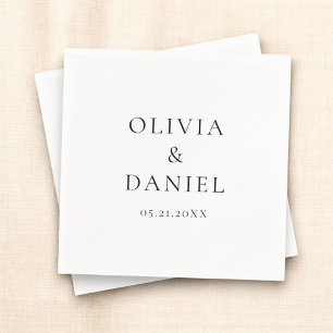Servilleta De Papel Boda blanco simple Minimalista moderno