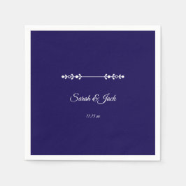 Servilleta De Papel Boda blanco y naval moderno