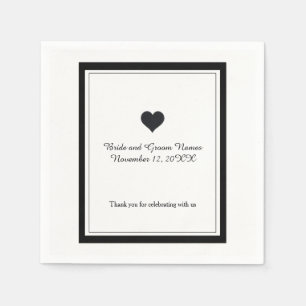 Servilleta De Papel Boda blanco y negro