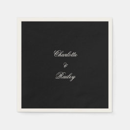 Servilleta De Papel Boda blanco y negro