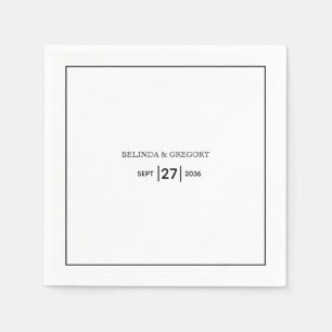 Servilleta De Papel Boda blanco y negro minimalista