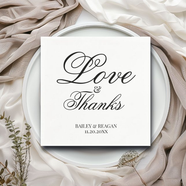 Servilleta De Papel Boda blanco y negro minimalista (Subido por el creador)