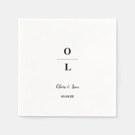 Servilleta De Papel Boda blanco y negro mínimo y Moda