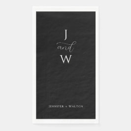 Servilleta De Papel Boda blanco y negro simple