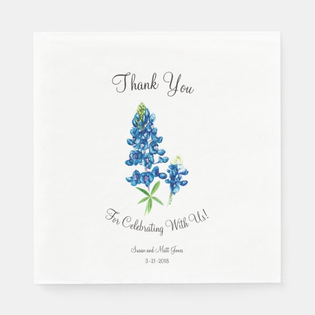 Servilleta De Papel Boda Bluebonnet (Anverso)