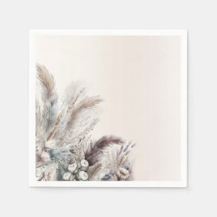 Servilleta De Papel Boda Bohemiana Floral Terrosa con Plumas