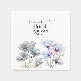 Servilleta De Papel Boda Bohemio con Flores Silvestres Acuarela 