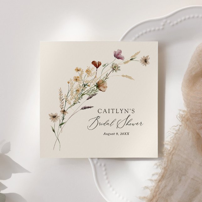 Servilleta De Papel Boda Bohemio de Otoño con Flores Silvestres (Subido por el creador)