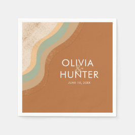 Servilleta De Papel Boda bohemio moderno de Terracotta