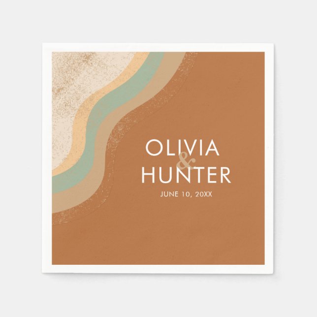 Servilleta De Papel Boda bohemio moderno de Terracotta (Anverso)