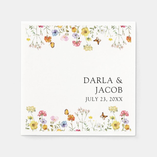 Servilleta De Papel Boda Boho (Anverso)