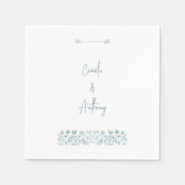 Servilleta De Papel Boda Boho Blue Wildflower