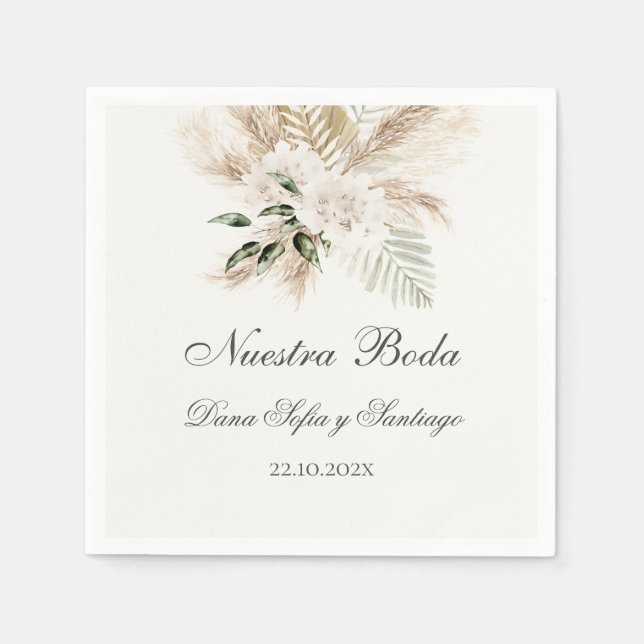 Servilleta De Papel Boda Boho de España (Anverso)