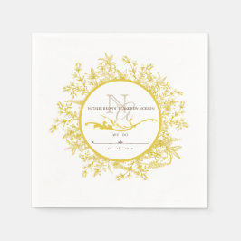 Servilleta De Papel Boda Boho Monograma Napkin personalizado