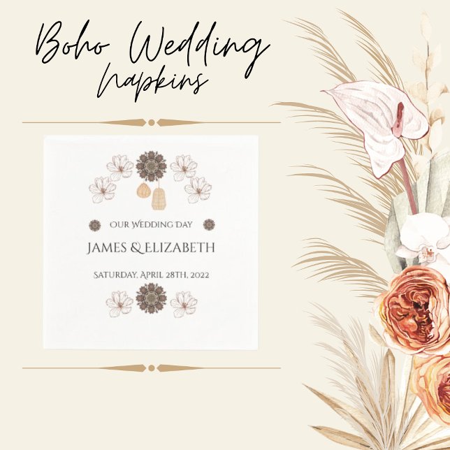 Servilleta De Papel Boda Boho Wildflowers (Subido por el creador)