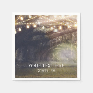 Servilleta De Papel Boda Bosque Encantado & Luces de Rustic Woods