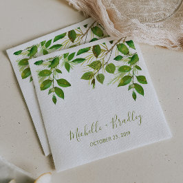Servilleta De Papel Boda Botánica de Vegetación Elegante