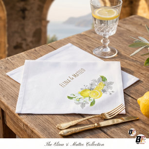 Servilleta De Papel Boda Botánica Elegante Limón de Amalfi Personaliza
