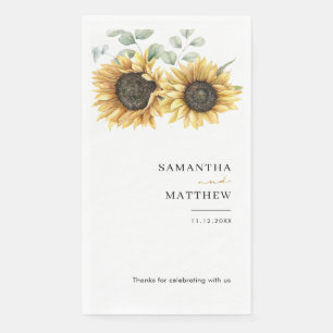 Servilleta De Papel Boda Botánica Floral de Girasoles