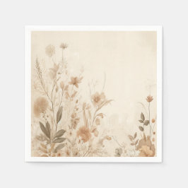 Servilleta De Papel Boda Botánica Floral Delicada Vintage Boho