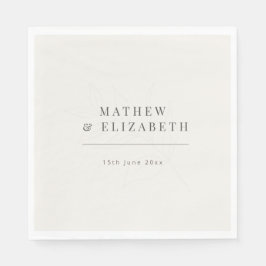 Servilleta De Papel Boda botánica minimalista | Blanco cálido