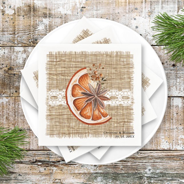 Servilleta De Papel Boda botánico de Boho Rustic Winter Holiday (Subido por el creador)
