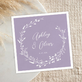 Servilleta De Papel Boda botánico de flores silvestres de Boho Lavende