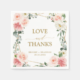 Servilleta De Papel Boda botánico geométrico de oro floral rosa Rubor