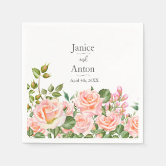 Servilleta De Papel Boda Botánico Rosa Rubor