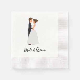 Servilleta De Papel Boda Bride y Groom Pareja