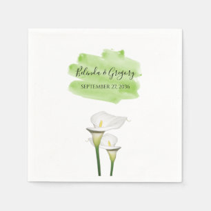 Servilleta De Papel Boda Calla Lilies Watercolor Blanco