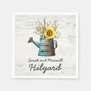 Servilleta De Papel Boda campestre en Sunflower & Rustic Wood Farm