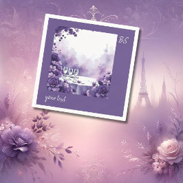 Servilleta De Papel Boda caprichosa en la Torre Eiffel con flores mora