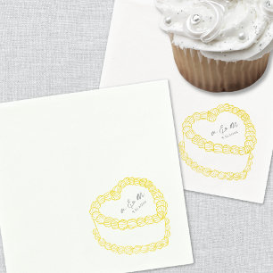 Servilleta De Papel Boda caprichoso amarillo amarillo pastel de cosech