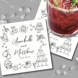 Servilleta De Papel Boda caprichoso y divertido