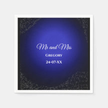 Boda celeste Luna y Estrellas plenas azul medio no