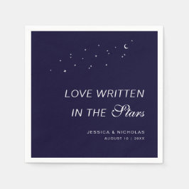 Servilleta De Papel Boda Celestial Elegante Guión Celeste
