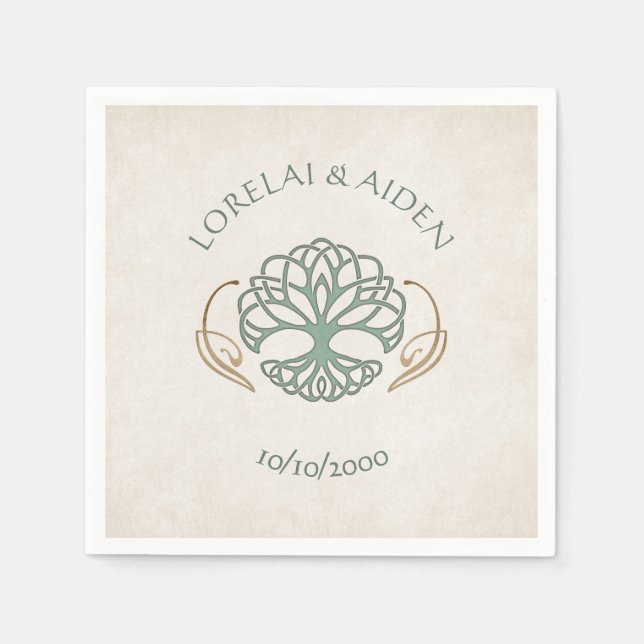 Servilleta De Papel Boda Celta Medieval Fantasy (Anverso)
