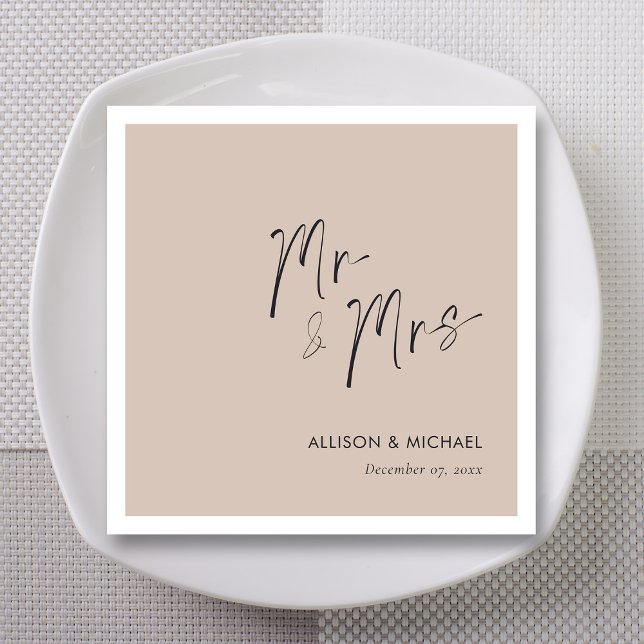 Servilleta De Papel Boda Champagne Sr & Sra Personalizada (Subido por el creador)