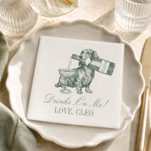 Boda Champán Dachshund Verde Salvia Elegante