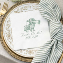 Boda Champán Dachshund Verde Salvia Elegante