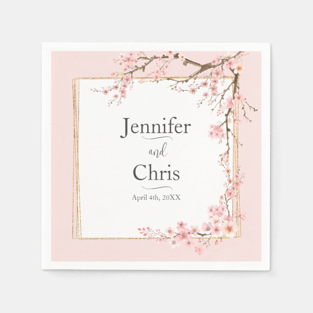 Servilleta De Papel Boda Cherry Blossom (Anverso)