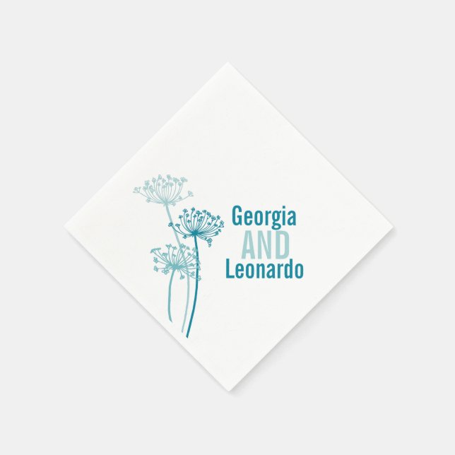 Servilleta De Papel Boda chervil / vacas perejil verde azulado de pape (Borde)