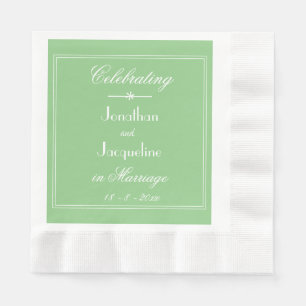Servilleta De Papel Boda Chic Verde Suave Detalles de Papel Escritura 