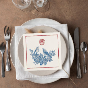 Servilleta De Papel Boda China Elegante Urraca Floral Doble Xi