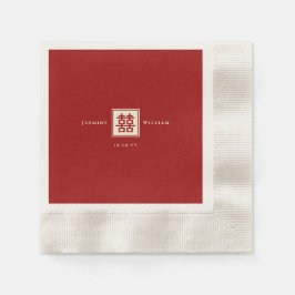 Servilleta De Papel Boda chino clásico cuadrado doble felicidad