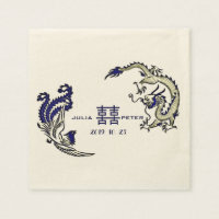 Boda chino personalizado moderno Dragon-Phoenix